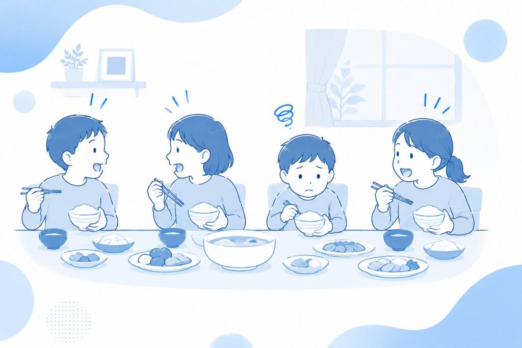 クチャラー原因（騒がしい環境で育つ）