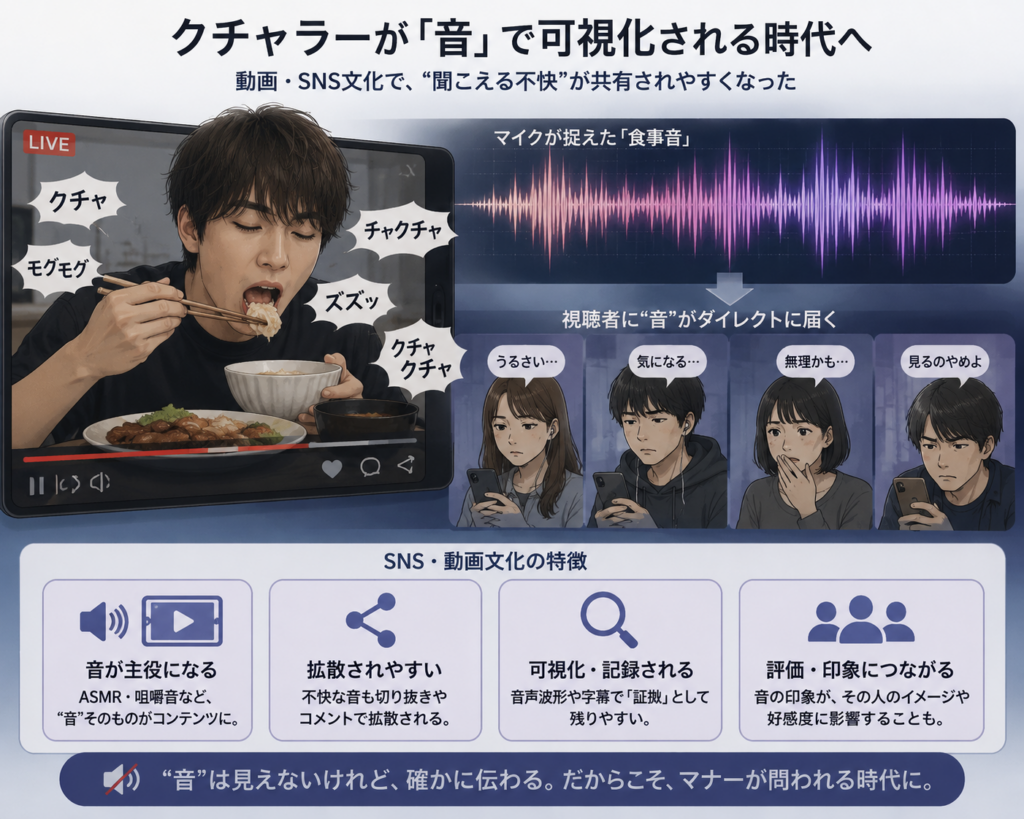 クチャラーが動画・SNS文化で“音”が可視化された