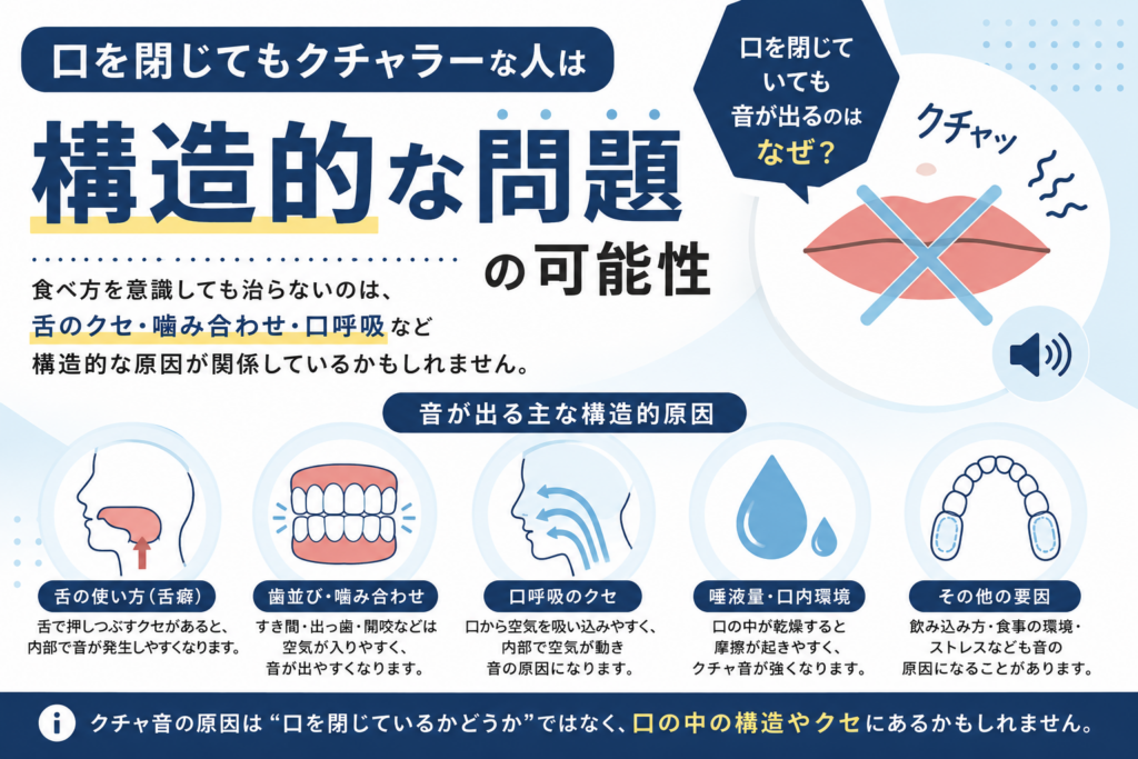 口を閉じてもクチャラー