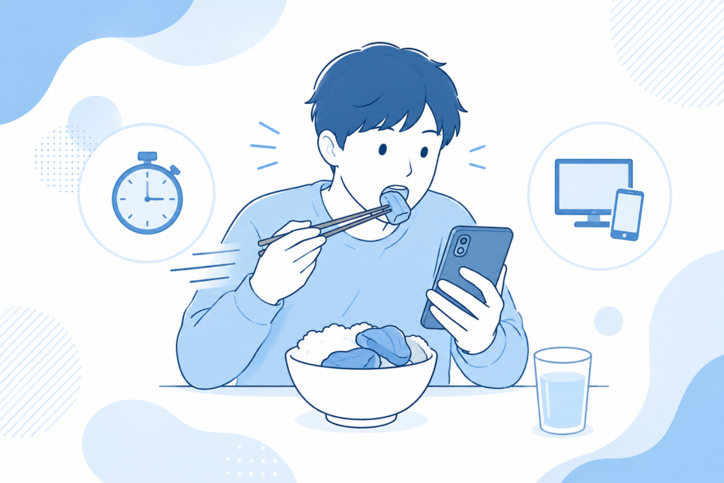 クチャラー原因（早食い・ながら食べ）