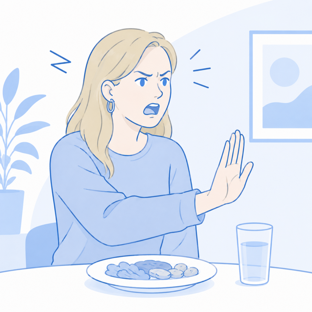 クチャラーに怒る外国人女性